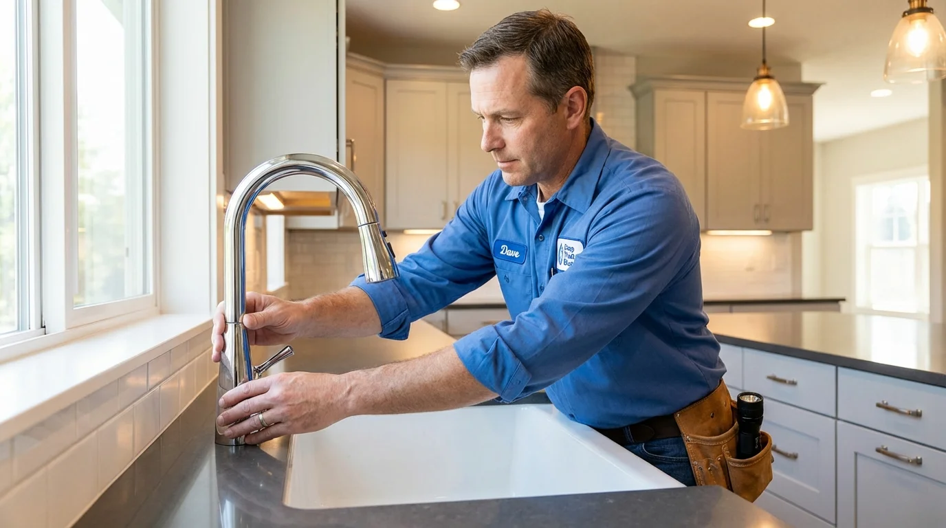Kitchen faucet installation by Johns Plumbing LLC in Tolono